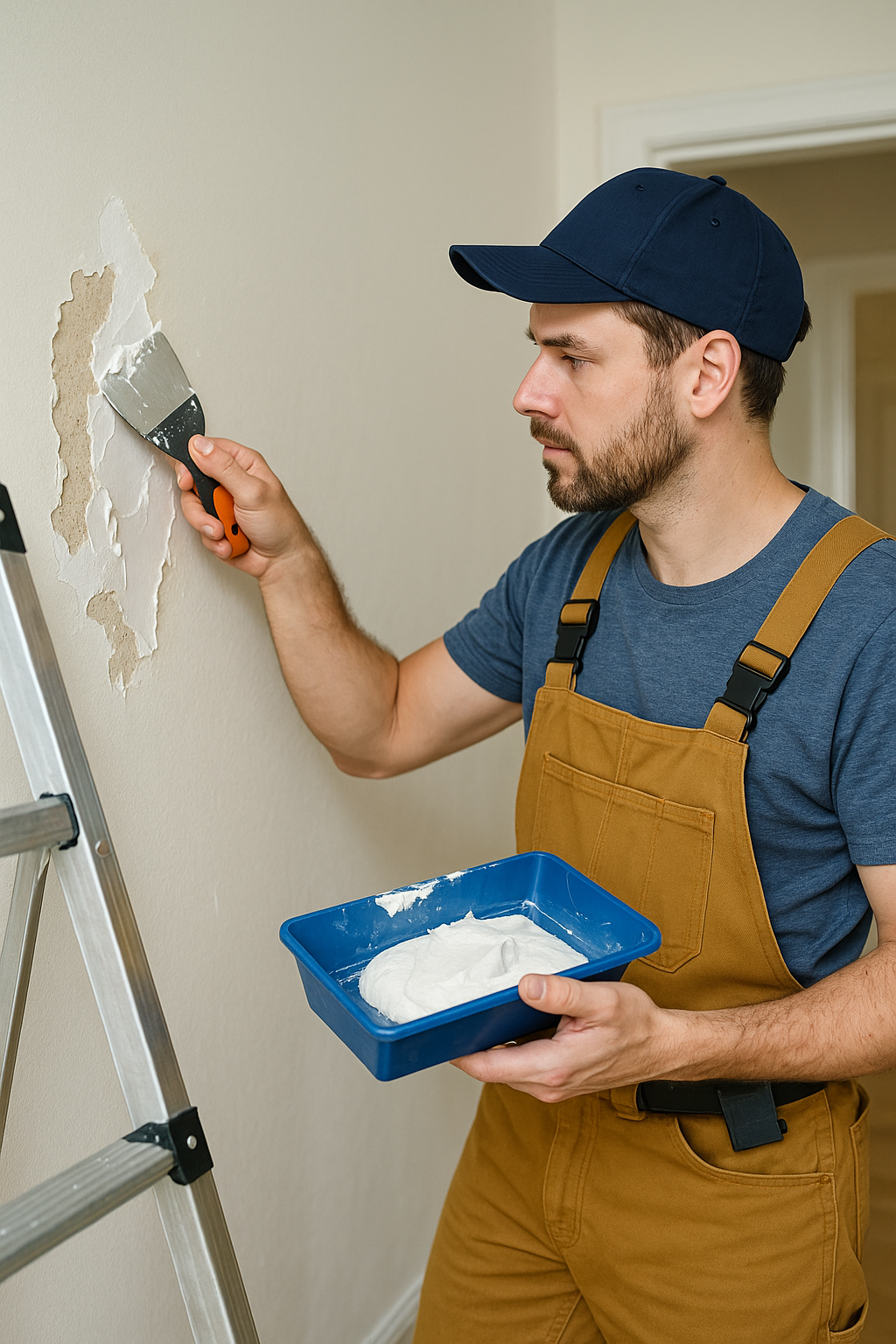 Technician servicing an air conditioner
